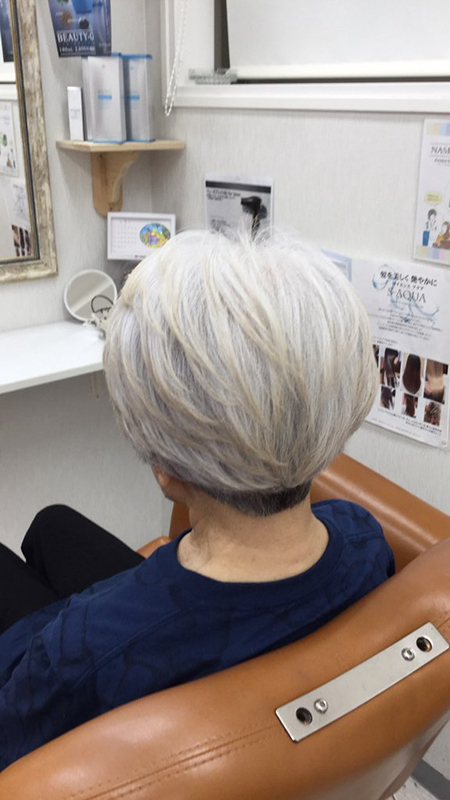 グレーヘア・ハイライトスタイル